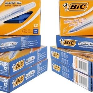 90 Pcs BIC Round Stic Ball Pen New